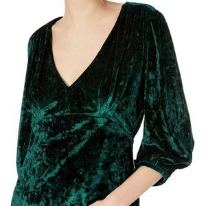 BB Dakota Velvet Blouse in Deep Green